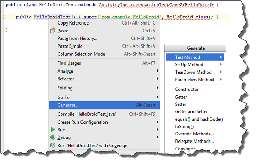 IntelliJ IDEA创建单元测试