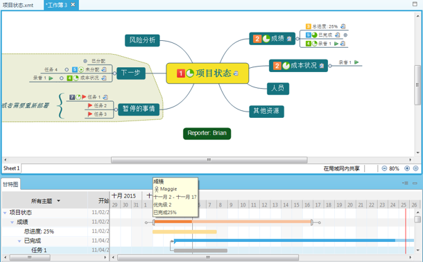 XMind甘特图