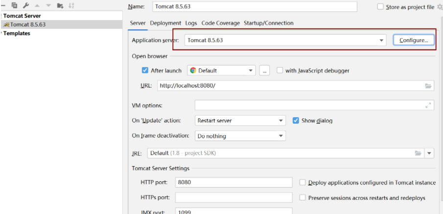 点 + 选择Tomcat Server 下的 Local